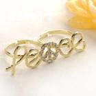 Double-ring Letter Ring  Gold - One Size