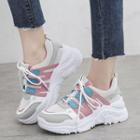 Lace-up Color Block Athletic Sneakers