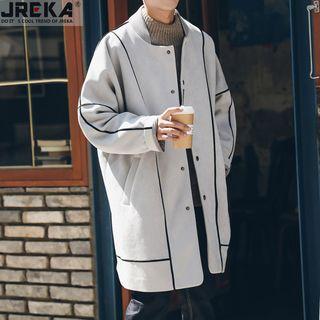 Loose-fit Faux-suede Long Jacket