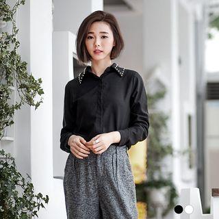 Beaded Collar Shirt
