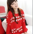 Strawberry Print Sweater Red - One Size