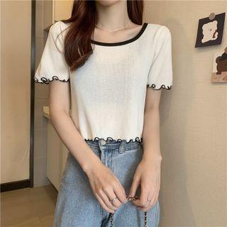 Wood Ear Trim Short-sleeve Shirt