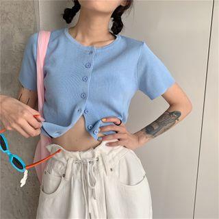Plain Short-sleeve Light Cardigan