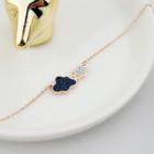 Stainless Steel Cloud Pendant Necklace Xl3098 - Dark Blue & White Cloud - Gold - One Size