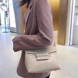 Croc Grain Crossbody Bag White - One Size