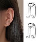 Swing Earring 1 Pair - With Earring Backs - Stud Earring - Silver - One Size