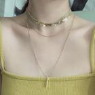 Alloy Layered Choker Necklace Bx2827 - Set Of 2 - Chain - One Size