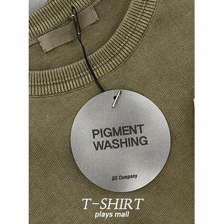 Round-neck Pigment Washed Knit Top