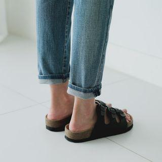 Buckled-strap Slide Sandals