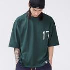 Elbow-sleeve Number Print T-shirt