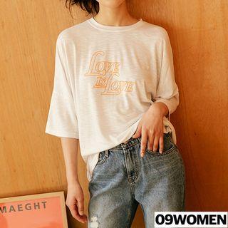 Plus Size Love Is Love Roundneck Printed T-shirt