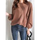 Tall Size Puff-sleeve Napped Pullover
