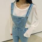 Round-neck Long-sleeve Sheer T-shirt