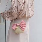 Gingham Ribbon Woven Crossbody Bag