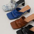 Block-heel Ruched Sandals