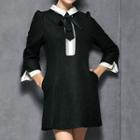 Tie-neck Collared Dress