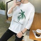 Tree Print 3/4-sleeve T-shirt
