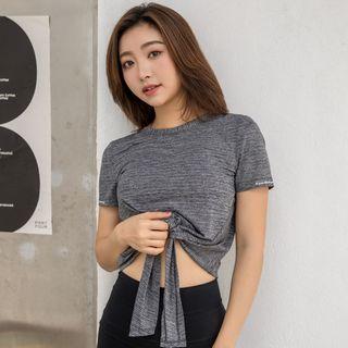 Short-sleeve Front Knot Sports T-shirt