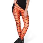 Tiger-print Leggings  Orange - One Size