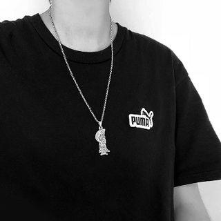 Stainless Steel Grim Reaper Pendant Necklace Silver - One Size