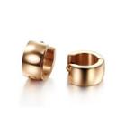 Fashion And Simple Plated Rose Gold Geometric Round 316l Stainless Steel Stud Earrings Rose Gold - One Size