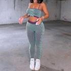 Set: Zigzag Print Cropped Camisole Top + Leggings