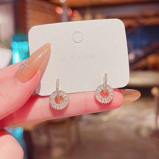 Rhinestone Drop Earring E3342 - 1 Pair - Gold - One