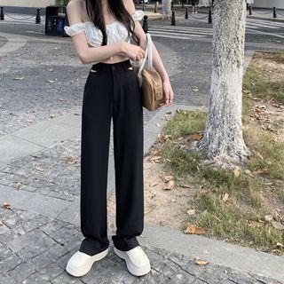 Cutout High Waist Dress Pants