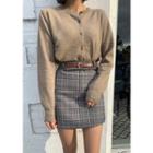 Plaid A-line Miniskirt & Belt