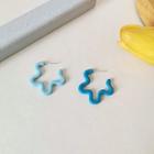 Star Alloy Earring 1 Pair - S925 Silver Needle - Earring - Blue - One Size