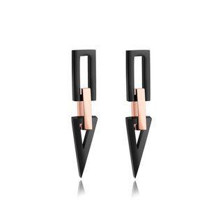 Fashion Personality 316l Stainless Steel Geometric Rectangular Triangle Earrings Rose Gold - One Size
