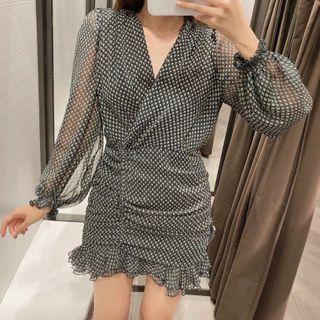 Long-sleeve Pattered Sheath Dress