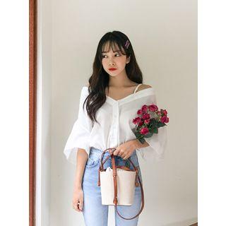 Cold-shoulder Bell-sleeve Blouse