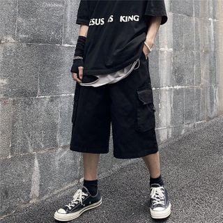 High-waist Side Pocket Cargo Shorts