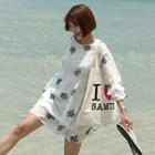 3/4-sleeve Print Chiffon Dress