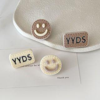 Asymmetrical Lettering Smiley Ear Stud / Clip-on Earring