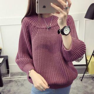 Off-shoulder Chunky Knit Sweater