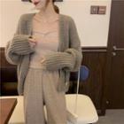 Twisted Knit Tube Top / Open Cardigan