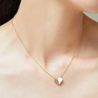Heart Shell Pendant Alloy Necklace Gold - One Size