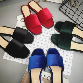 Plain Velvet Slide Sandals