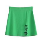 Bow Accent Knit Mini A-line Skirt