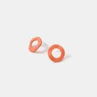Irregular Alloy Hoop Earring 1 Pair - Orange - One Size