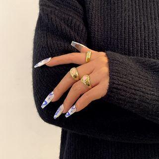 Metal Ring Set 3101 - Set - Gold - One Size