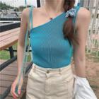 Asymmetric Plain Knit Tank Top