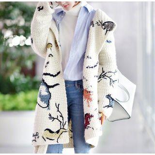 Open Front Chunky Knit Jacket As Shown In Figure - One Size