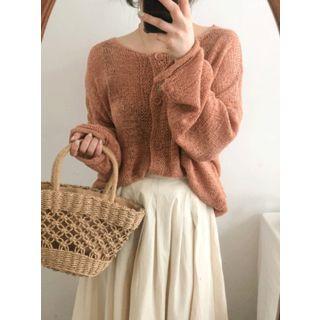 Drop-shoulder Oversized Knit Cardigan