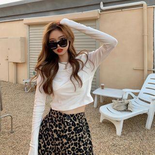 Leopard Print Wide-leg Pants Leopard - Camel & Black - One Size