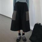Pocket Detail Midi A-line Skirt Black - One Size