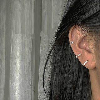 Rhinestone Ear Cuff 1 Pair - As Figure - One Size