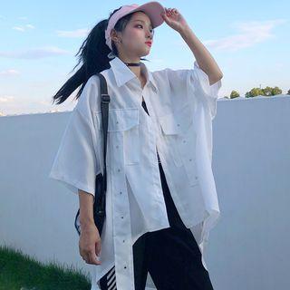 3/4-sleeve High Low Blouse